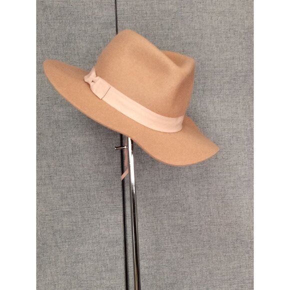 N.W.T. Lucky Brand Wool Fedora with Light Pink Ribbon Hat - Picture 2 of 6